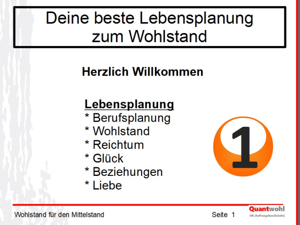 Lebensplanung mit Quantwohl